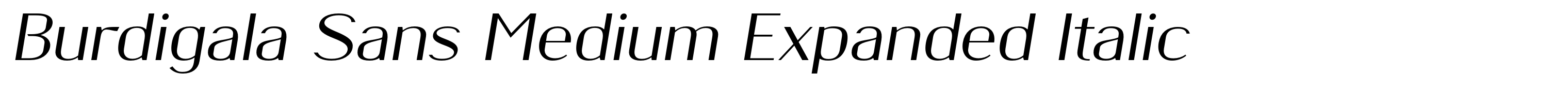 Burdigala Sans Medium Expanded Italic